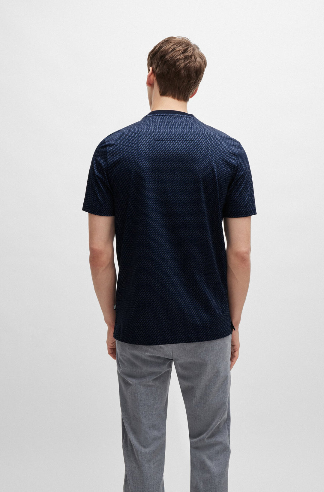 BOSS T-Shirts Regular Fit in Cotton - H-THOMPSON 204 10262982 01-50518883- Concorde Fashion#color_navy-404