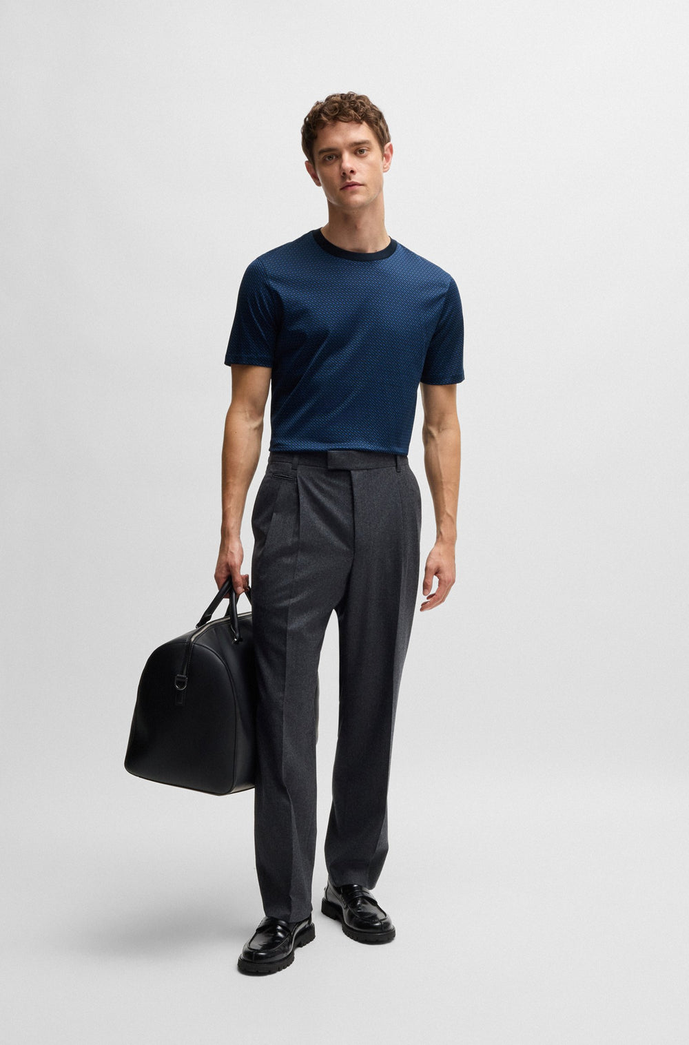 BOSS T-Shirts Regular Fit in Cotton - H-THOMPSON 204 10262982 01-50518883- Concorde Fashion#color_navy-405