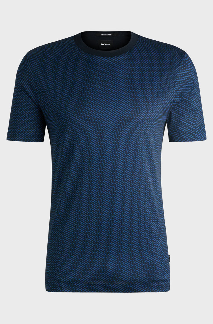 BOSS T-Shirts Regular Fit in Cotton - H-THOMPSON 204 10262982 01-50518883- Concorde Fashion#color_navy-405