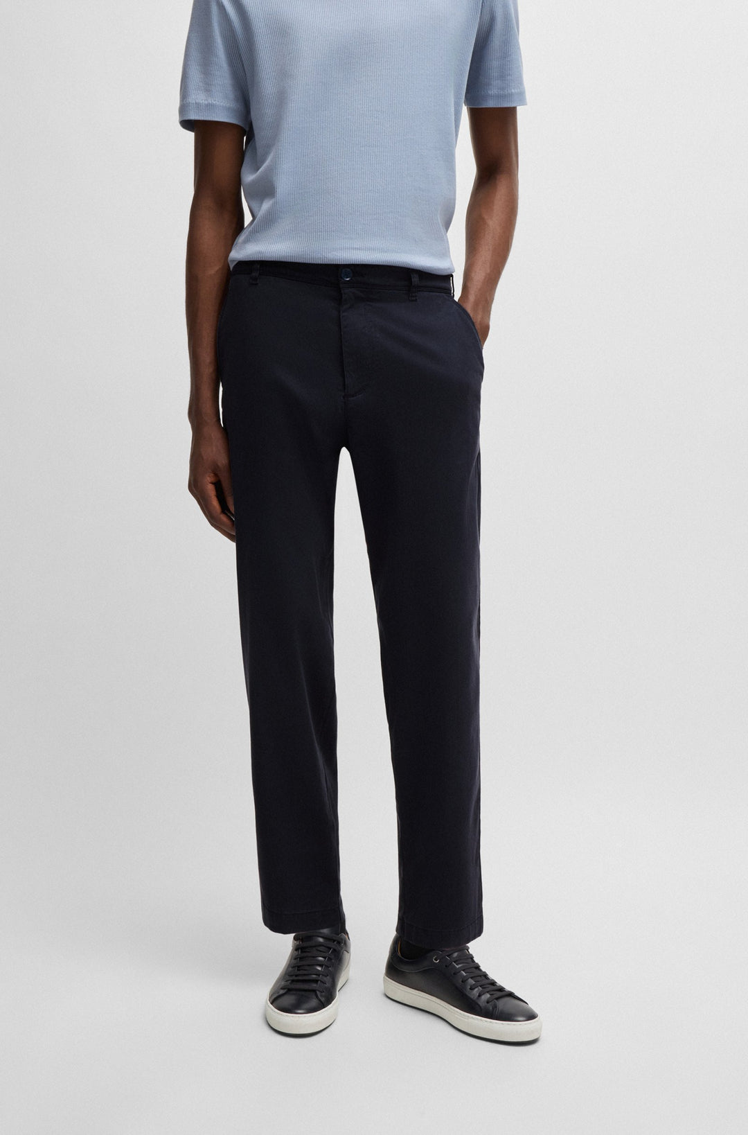 BOSS Trousers Tapered Fit in Silk Mix - C-PERIN-CW 10262990 01-50522666- Concorde Fashion#color_navy-404