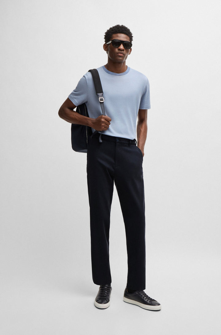 BOSS Trousers Tapered Fit in Silk Mix - C-PERIN-CW 10262990 01-50522666- Concorde Fashion#color_navy-404
