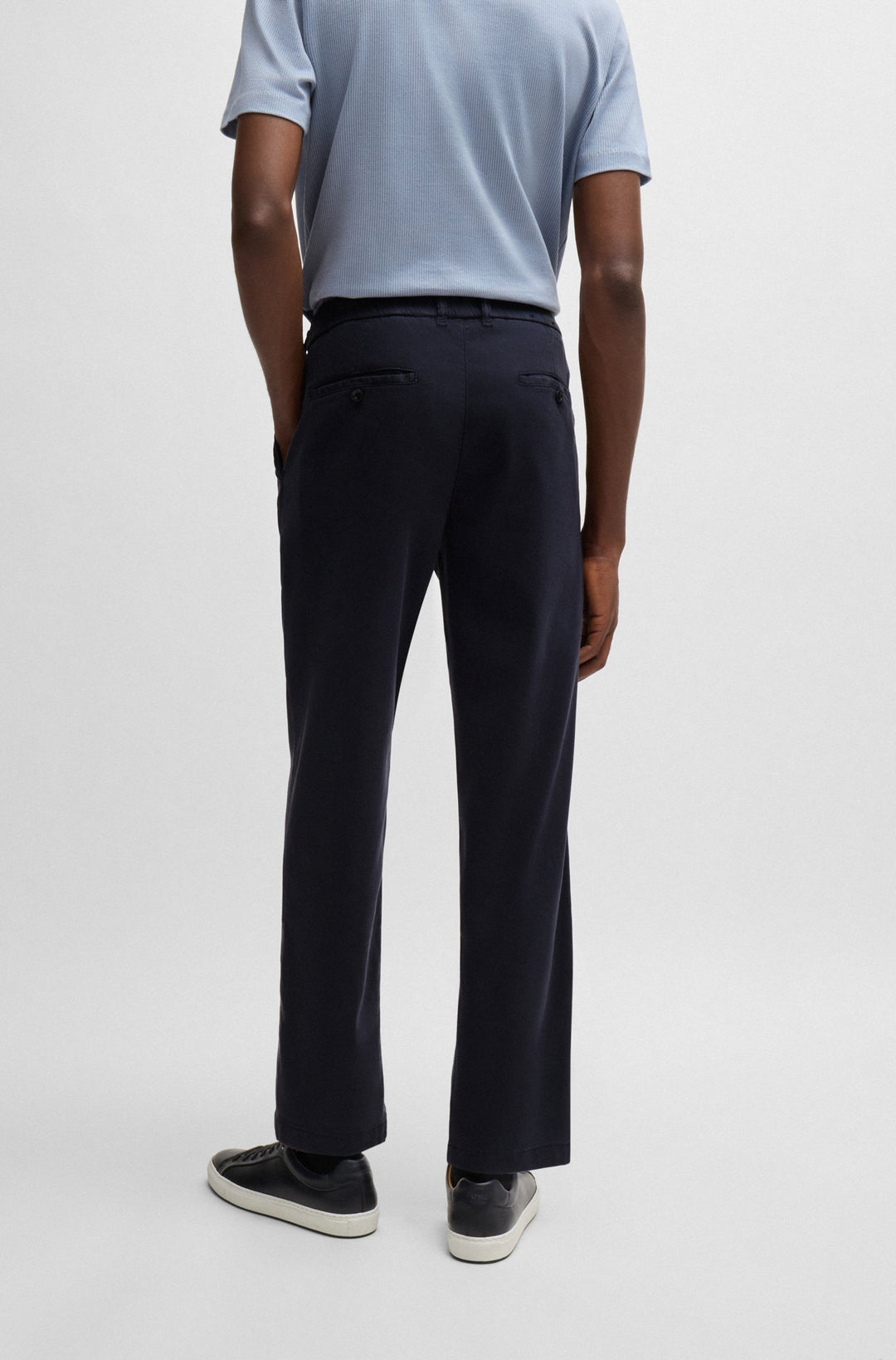 BOSS Trousers Tapered Fit in Silk Mix - C-PERIN-CW 10262990 01-50522666- Concorde Fashion#color_navy-404