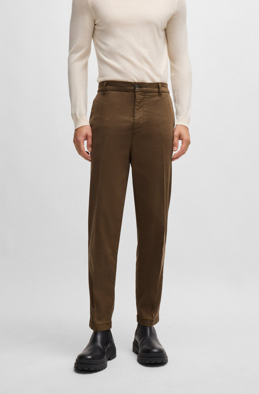 BOSS Trousers Tapered Fit in Silk Mix - C-PERIN-CW 10262990 01-50522666- Concorde Fashion#color_green-361