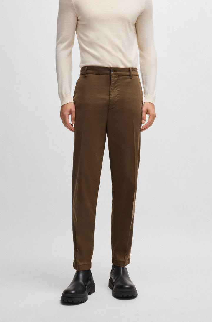 BOSS Trousers Tapered Fit in Silk Mix - C-PERIN-CW 10262990 01-50522666- Concorde Fashion#color_green-361