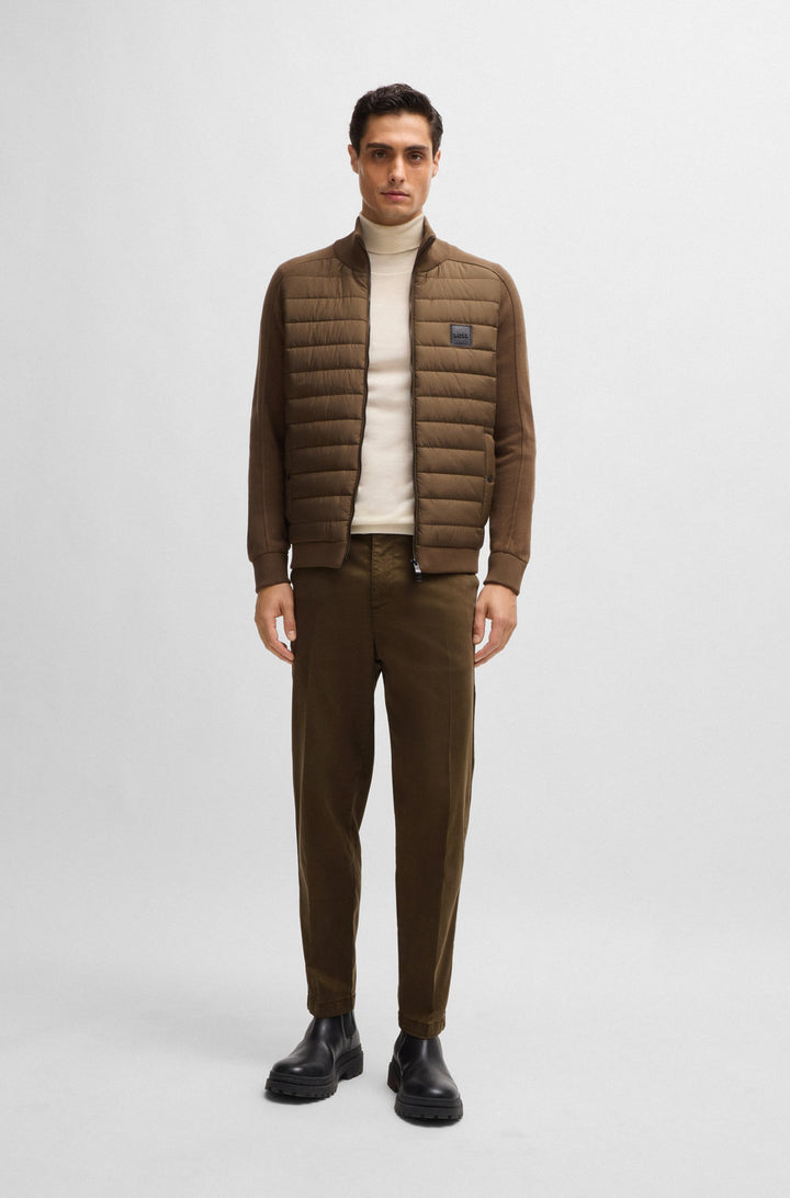 BOSS Trousers Tapered Fit in Silk Mix - C-PERIN-CW 10262990 01-50522666- Concorde Fashion#color_green-361