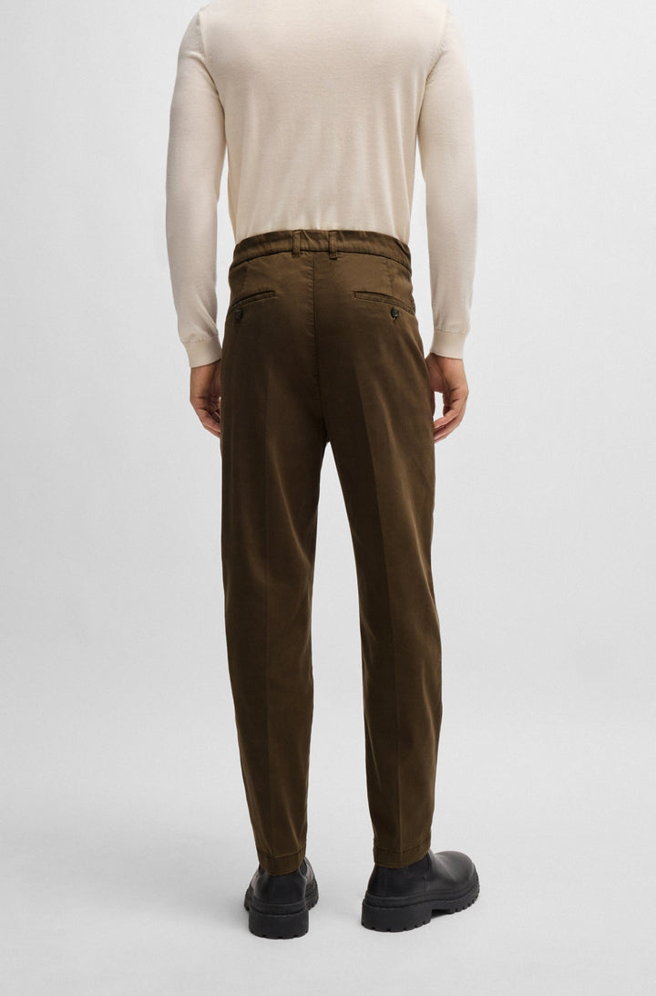 BOSS Trousers Tapered Fit in Silk Mix - C-PERIN-CW 10262990 01-50522666- Concorde Fashion#color_green-361