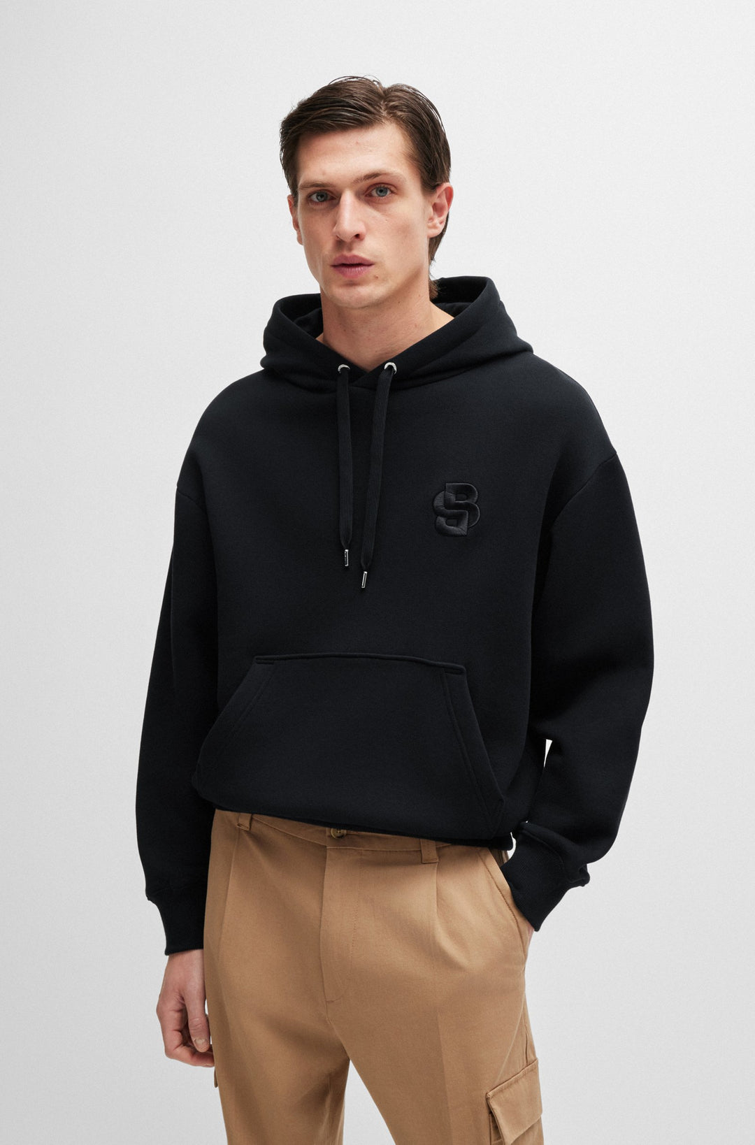 BOSS Hoodies Oversize Fit in Cotton - C-SULLIVAN 23 10263006 01-50518762- Concorde Fashion#color_black-001