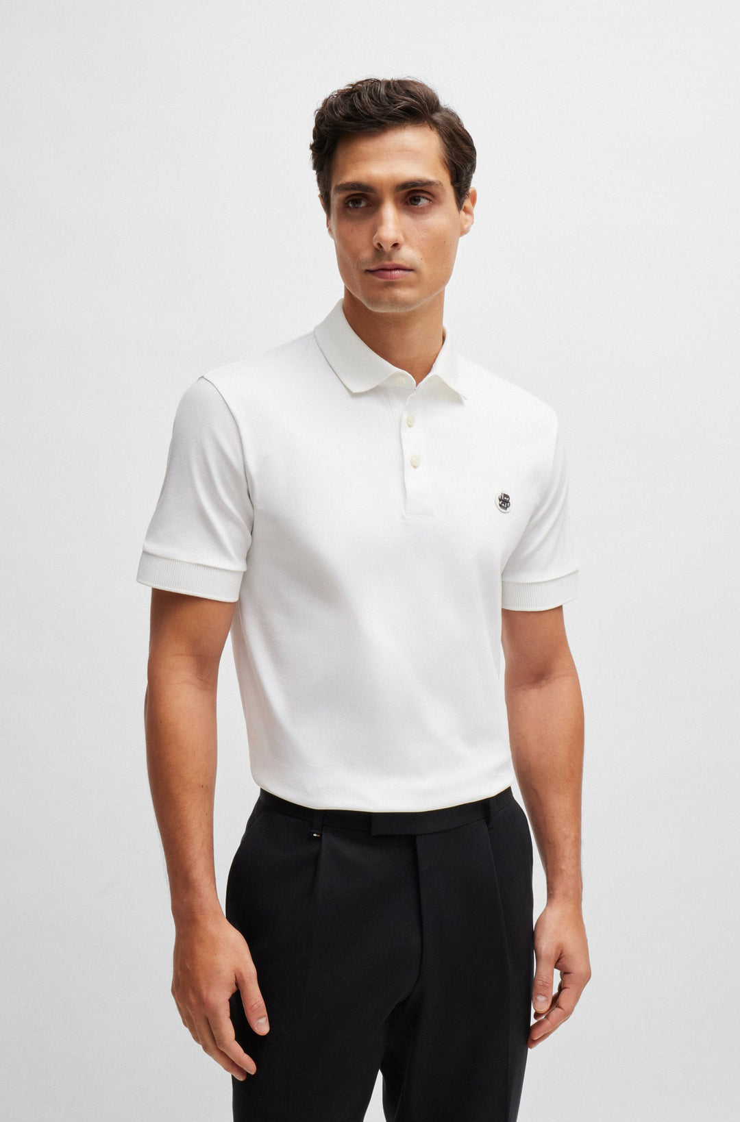 BOSS Polos Regular Fit in Cotton - C-PARRIS 01 10263030 01-50520297- Concorde Fashion#color_white-100