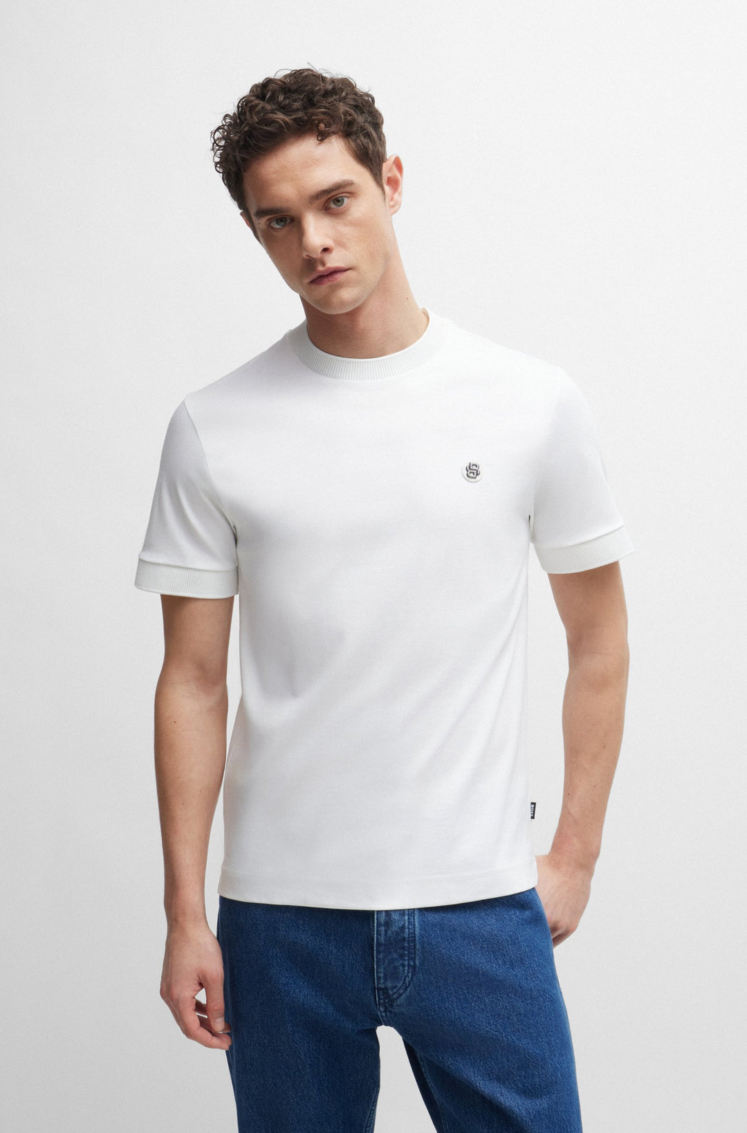 BOSS T-Shirts Regular Fit in Cotton - C-TAUT 01 10263030 01-50520298- Concorde Fashion#color_white-100