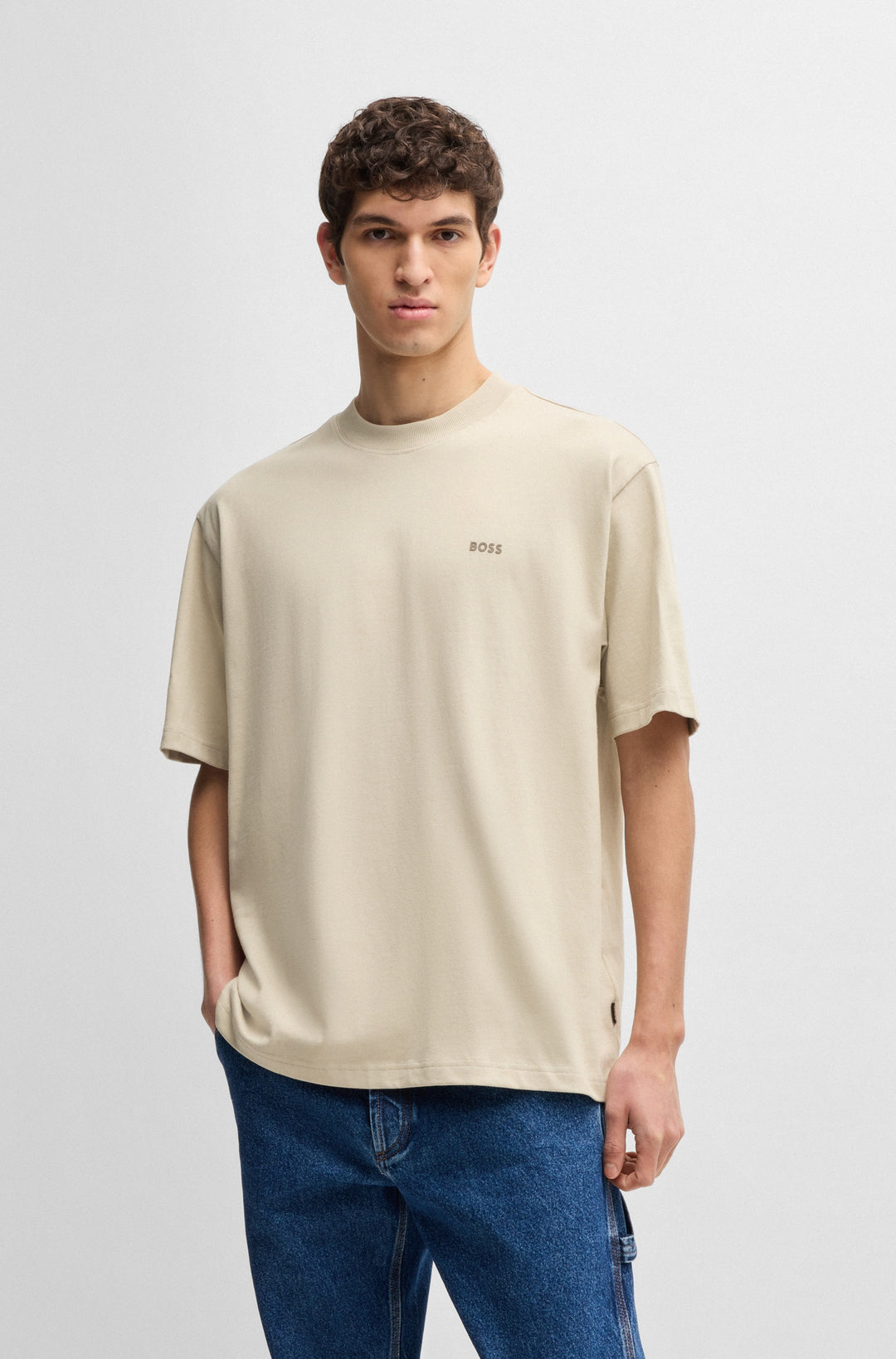 BOSS T-Shirts Relaxed Fit in Cotton - TE_NOWHERE 10263047 01-50539188- Concorde Fashion#color_beige-271