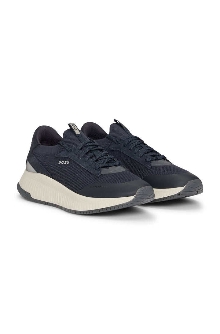 BOSS Sneakers Standard Sole in Polyester Mix - TTNM EVO_SLON_KNRSD 10263095 01-50523113- Concorde Fashion#color_navy-401