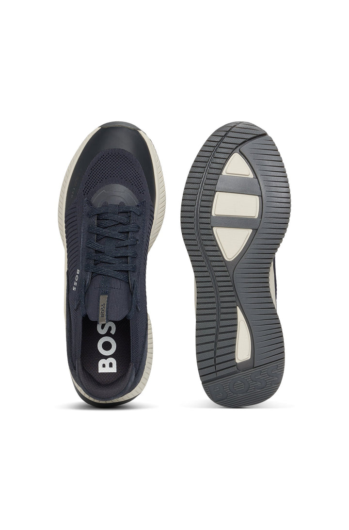 BOSS Sneakers Standard Sole in Polyester Mix - TTNM EVO_SLON_KNRSD 10263095 01-50523113- Concorde Fashion#color_navy-401