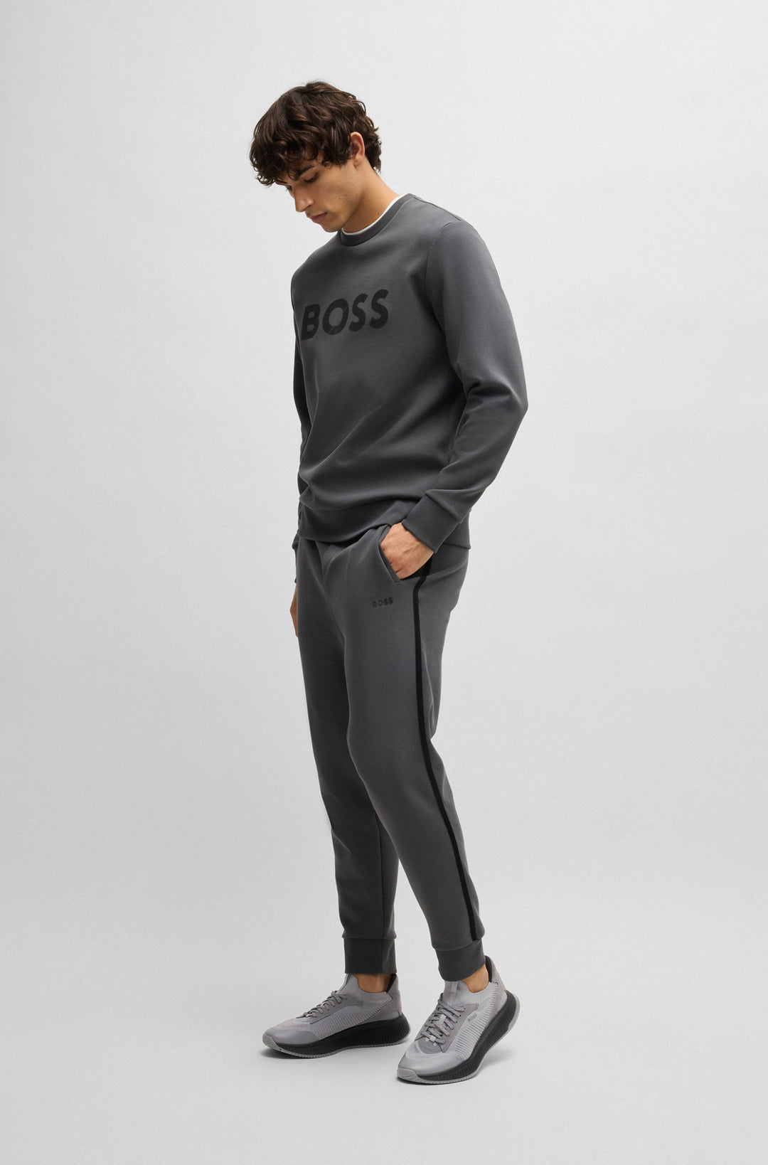 BOSS Sneakers Standard Sole in Polyester Mix,Polyester - TTNM EVO_SLON_KNRSD 10263095 01-50523113- Concorde Fashion#color_grey-025