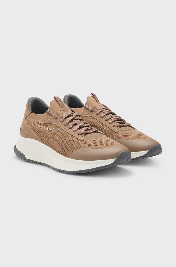 BOSS Sneakers Standard Sole in Polyester Mix - TTNM EVO_SLON_KNRSD 10263095 01-50523113- Concorde Fashion#color_beige-263