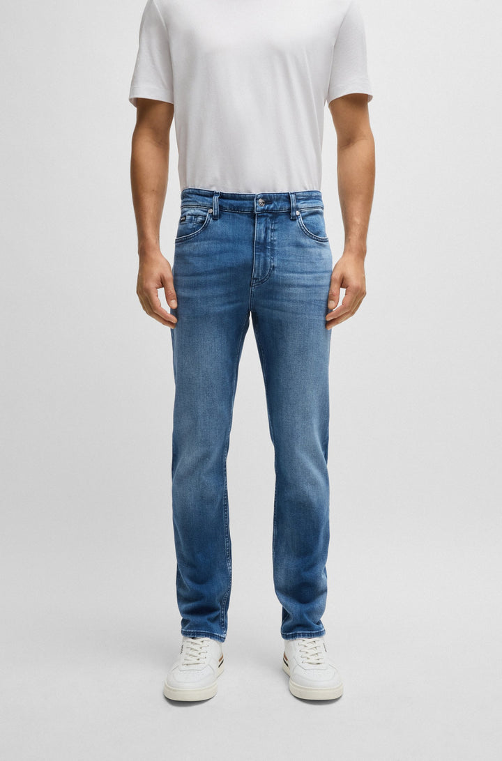 BOSS Jeans Slim Fit in Cotton Mix - H-DELAWARE 10263110 02-50520856- Concorde Fashion#color_blue-420