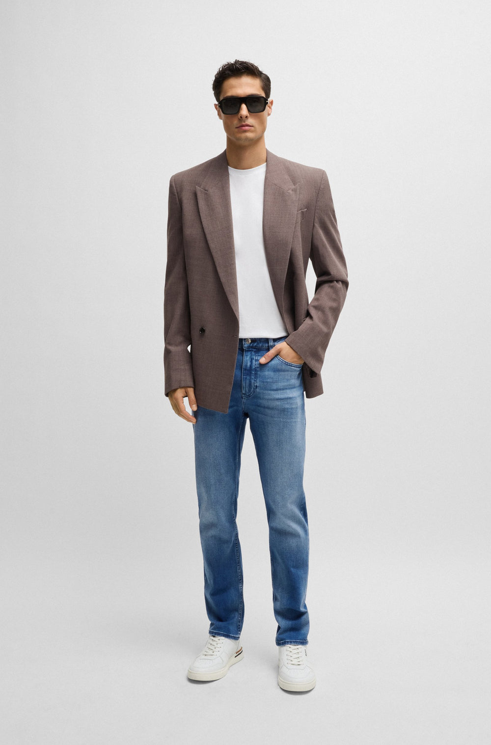BOSS Jeans Slim Fit in Cotton Mix - H-DELAWARE 10263110 02-50520856- Concorde Fashion#color_blue-420