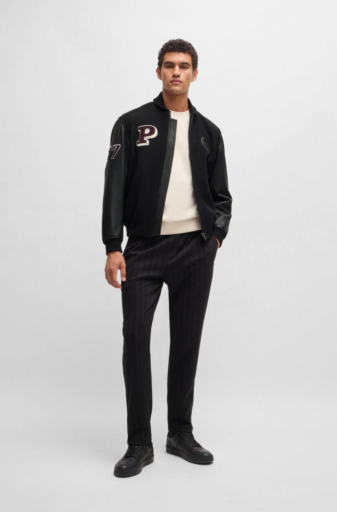 BOSS Casual Jackets Regular Fit in Leather - MARCITY_PS 10263112 01-50523088- Concorde Fashion#color_black-001
