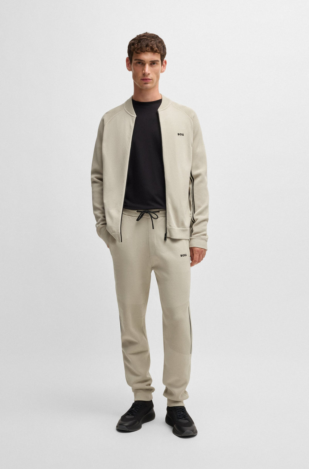 BOSS Jogging Pants Regular Fit in Viscose Mix - TURRAY 10263115 01-50523165- Concorde Fashion#color_beige-271