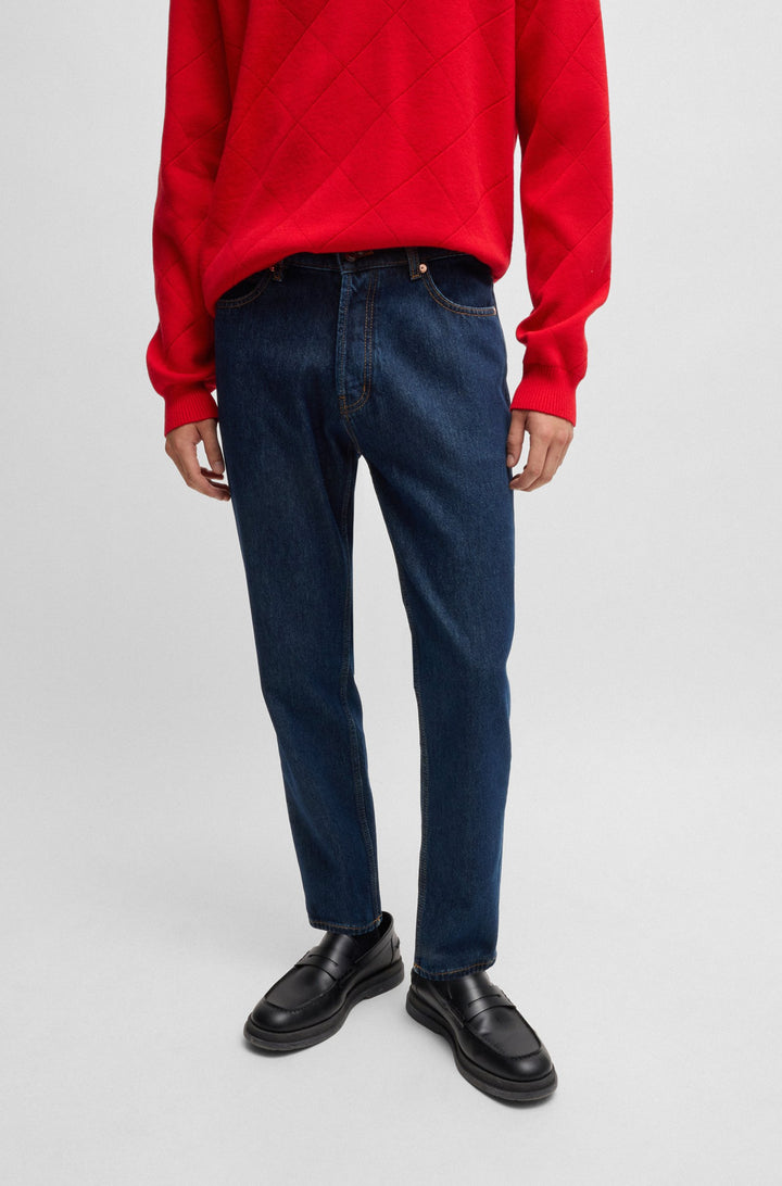 HUGO Jeans Tapered Fit in Cotton - HUGO 634 10263121 01-50522170- Concorde Fashion#color_navy-410