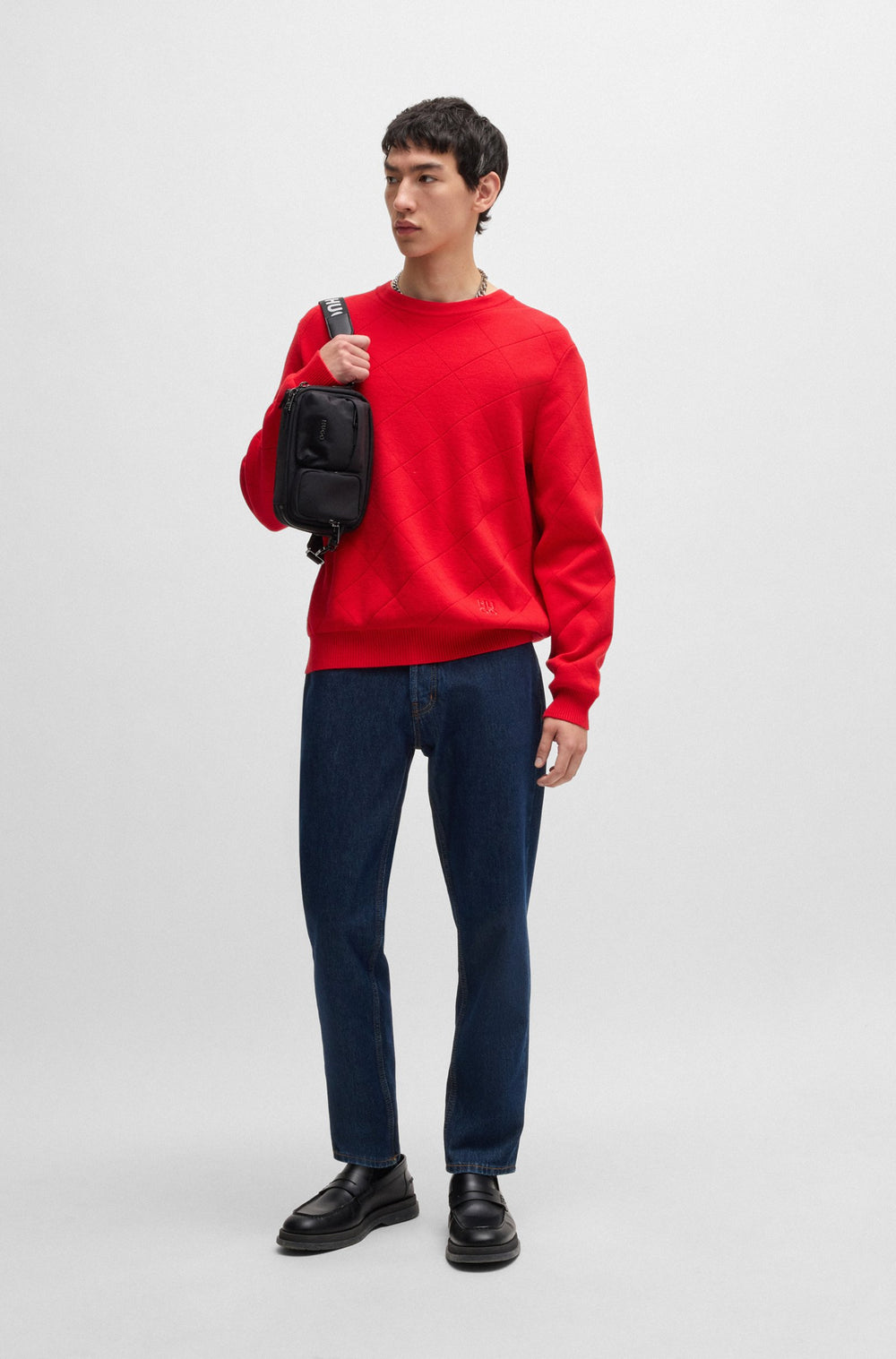 HUGO Jeans Tapered Fit in Cotton - HUGO 634 10263121 01-50522170- Concorde Fashion#color_navy-410