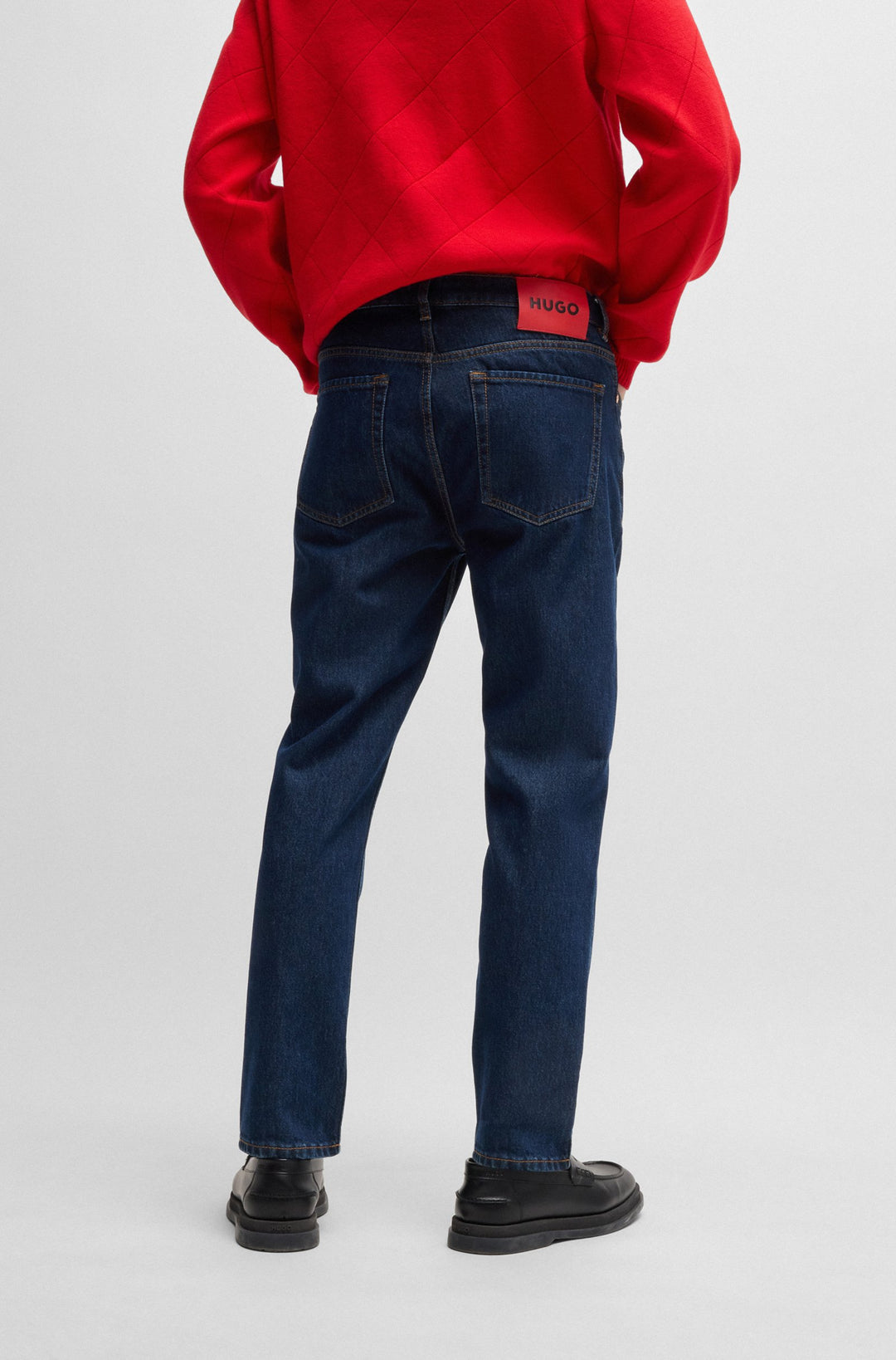 HUGO Jeans Tapered Fit in Cotton - HUGO 634 10263121 01-50522170- Concorde Fashion#color_navy-410