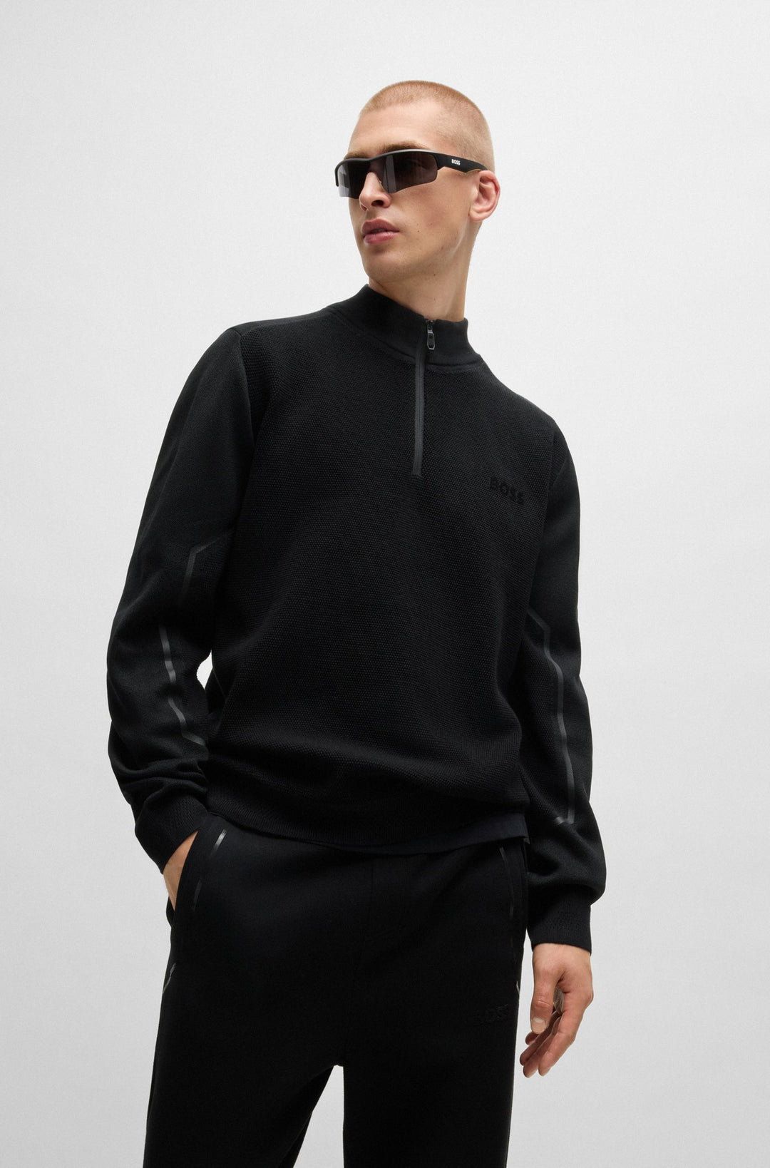 BOSS Sweaters Regular Fit in Polyetser Mix - ZHINE 10263129 01-50523154- Concorde Fashion#color_black-001