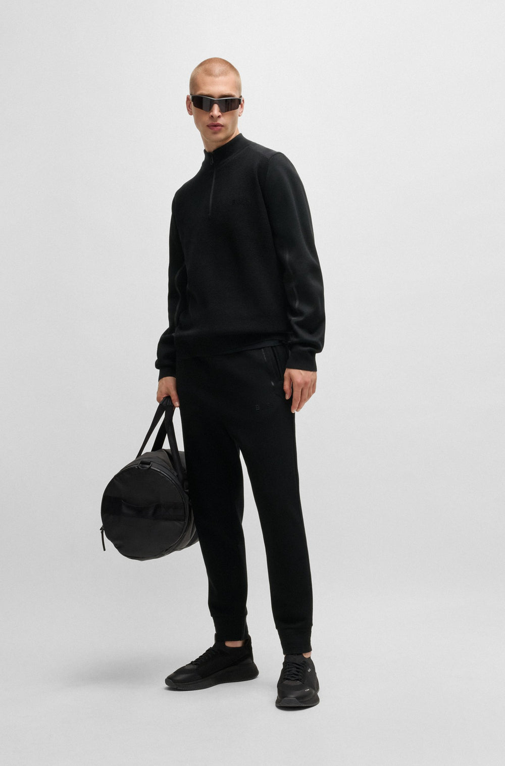 BOSS Sweaters Regular Fit in Polyetser Mix - ZHINE 10263129 01-50523154- Concorde Fashion#color_black-001
