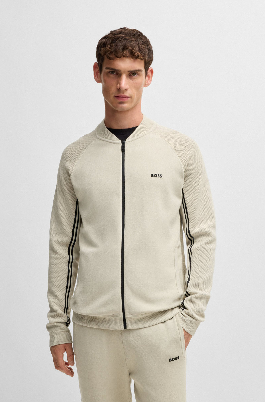 BOSS Sweaters Regular Fit in Viscose Mix - ZURRAY 10263131 01-50523164- Concorde Fashion#color_beige-271
