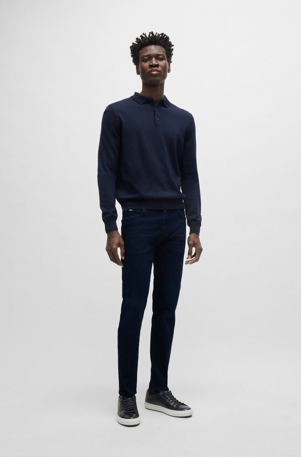 BOSS Jeans Slim Fit in Cotton Mix - H-DELAWARE 10263151 01-50523239- Concorde Fashion#color_navy-415