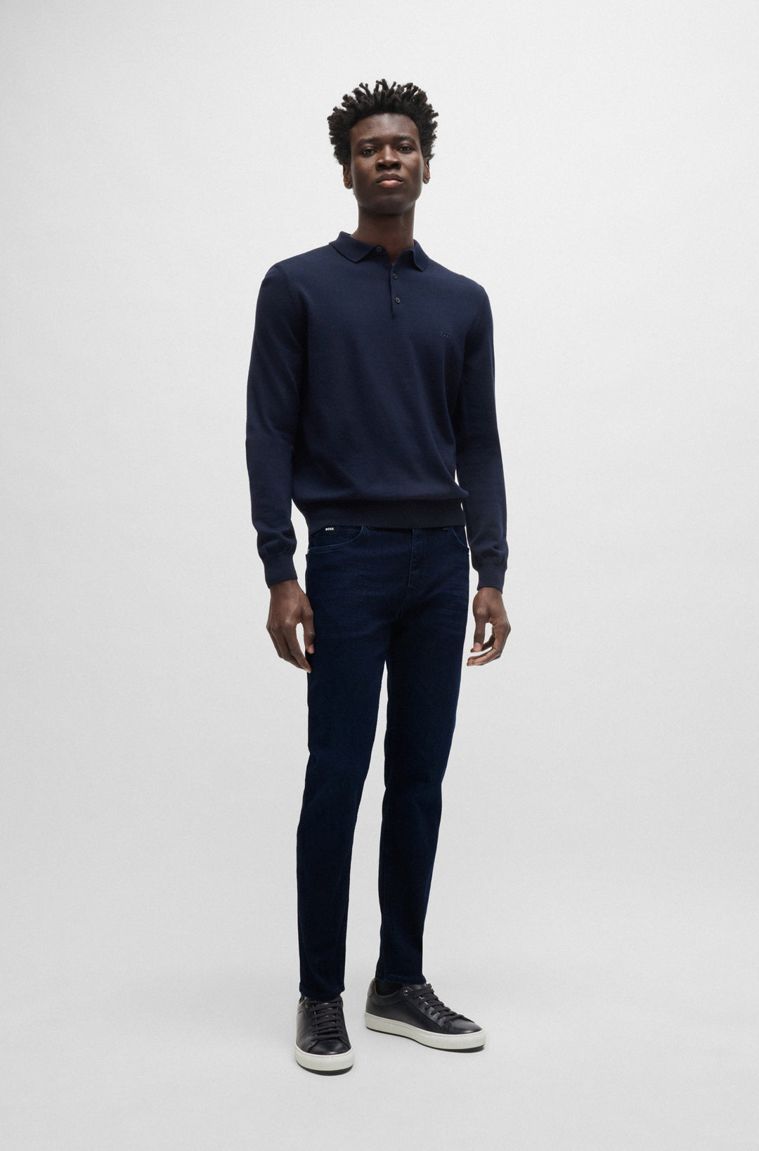 BOSS Jeans Slim Fit in Cotton Mix - H-DELAWARE 10263151 01-50523239- Concorde Fashion#color_navy-415