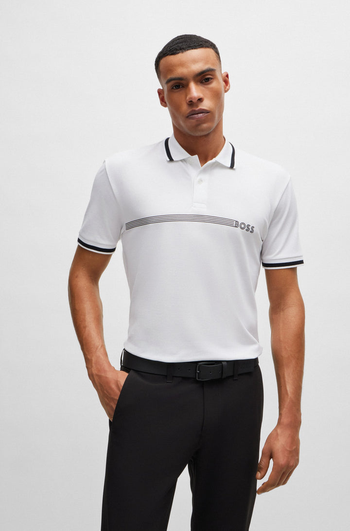 BOSS Polos Regular Fit in Cotton Mix - PADDY 1 10263186 01-50519745- Concorde Fashion#color_white-100