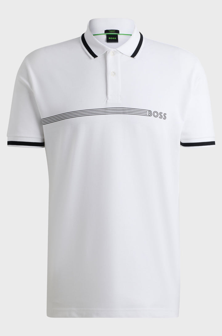 BOSS Polos Regular Fit in Cotton Mix - PADDY 1 10263186 01-50519745- Concorde Fashion#color_white-100