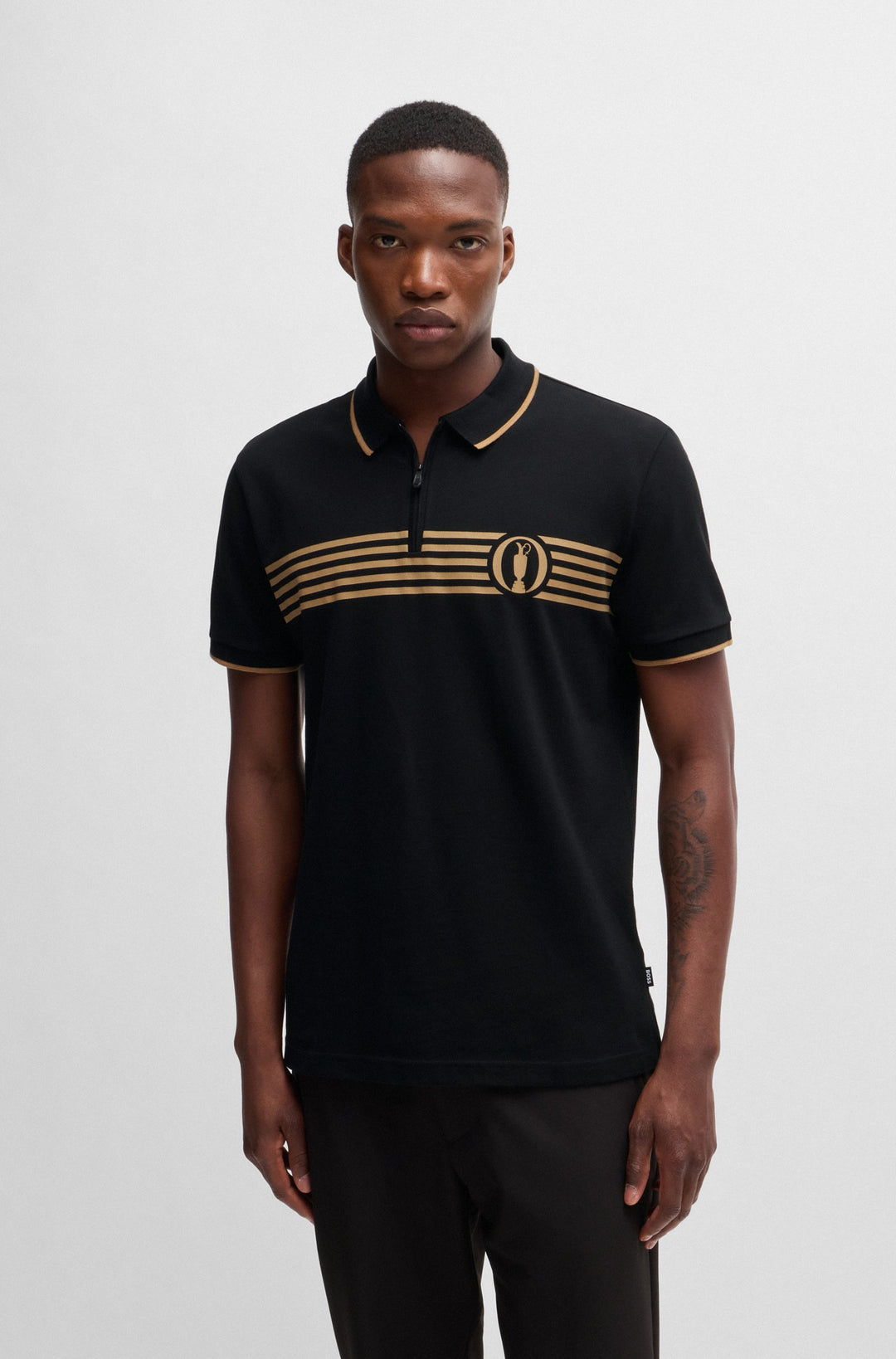 BOSS Polos Regular Fit in Cotton Mix - PARIQ THE OPEN 10263186 01-50530789- Concorde Fashion#color_black-001