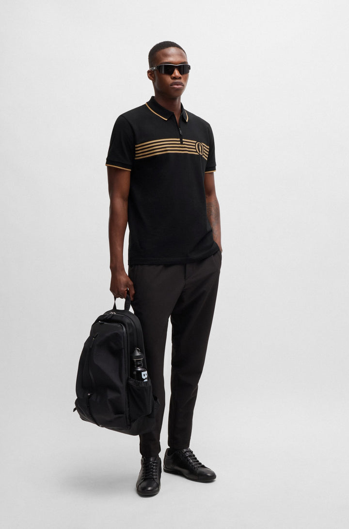 BOSS Polos Regular Fit in Cotton Mix - PARIQ THE OPEN 10263186 01-50530789- Concorde Fashion#color_black-001