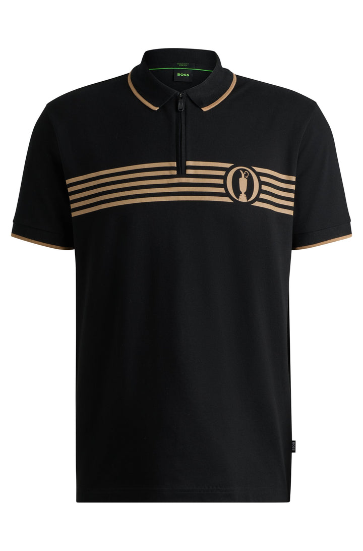 BOSS Polos Regular Fit in Cotton Mix - PARIQ THE OPEN 10263186 01-50530789- Concorde Fashion#color_black-001