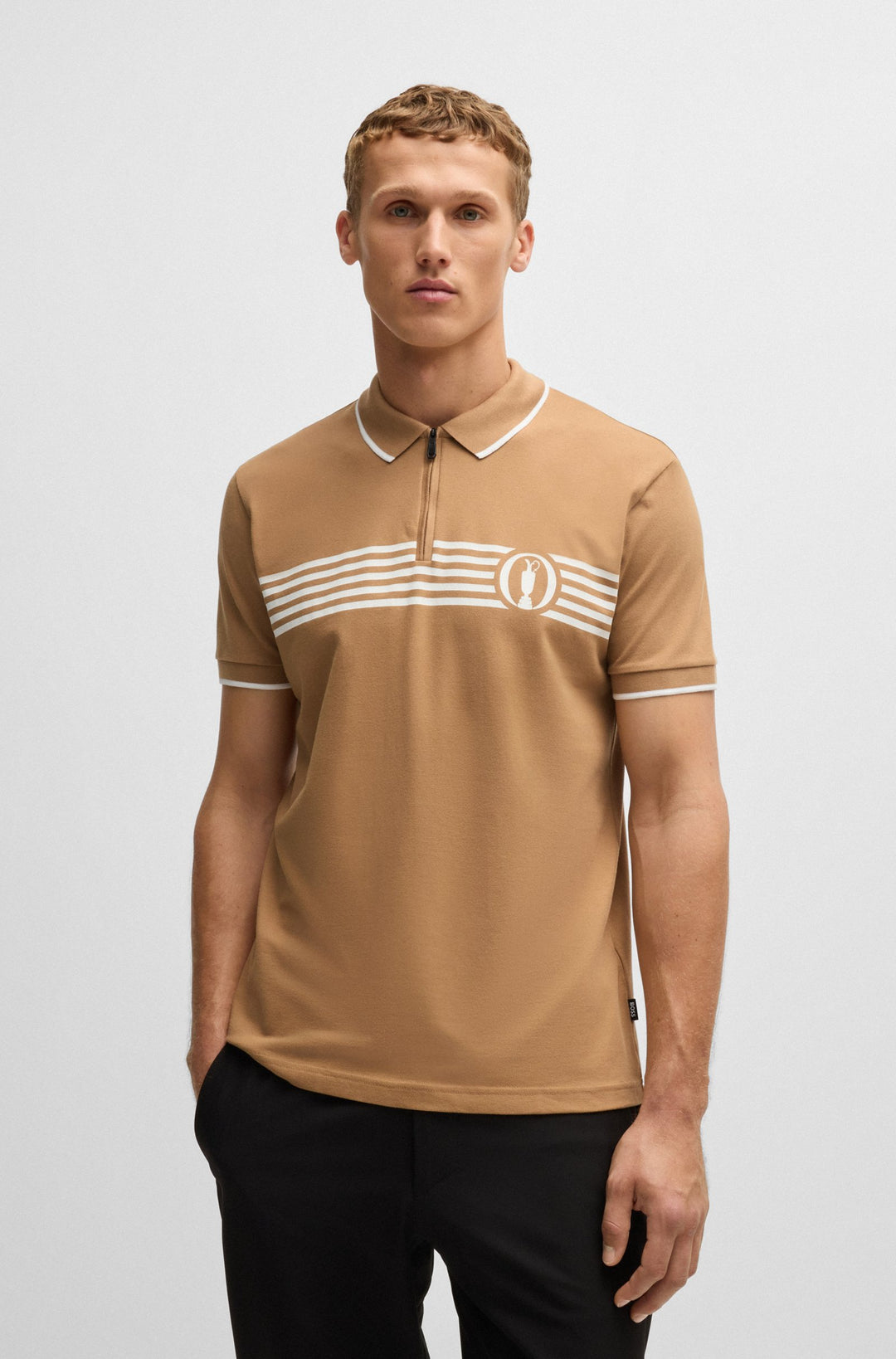 BOSS Polos Regular Fit in Cotton Mix - PARIQ THE OPEN 10263186 01-50530789- Concorde Fashion#color_beige-260