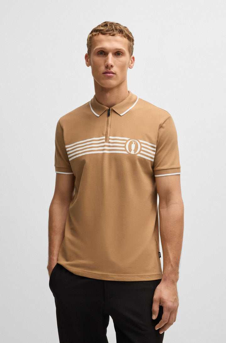 BOSS Polos Regular Fit in Cotton Mix - PARIQ THE OPEN 10263186 01-50530789- Concorde Fashion#color_beige-260