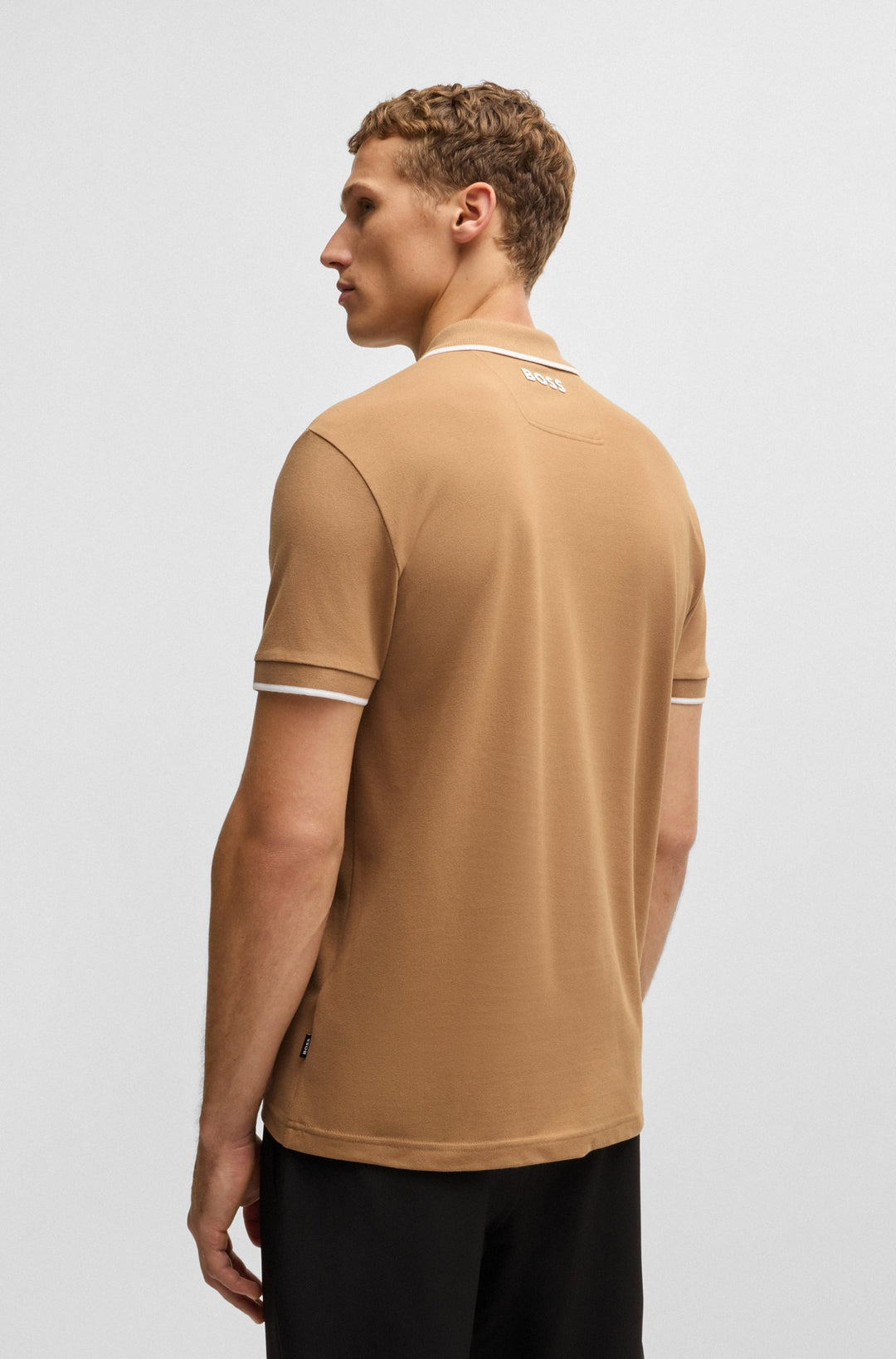 BOSS Polos Regular Fit in Cotton Mix - PARIQ THE OPEN 10263186 01-50530789- Concorde Fashion#color_beige-260