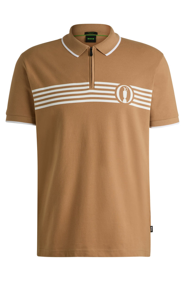 BOSS Polos Regular Fit in Cotton Mix - PARIQ THE OPEN 10263186 01-50530789- Concorde Fashion#color_beige-260