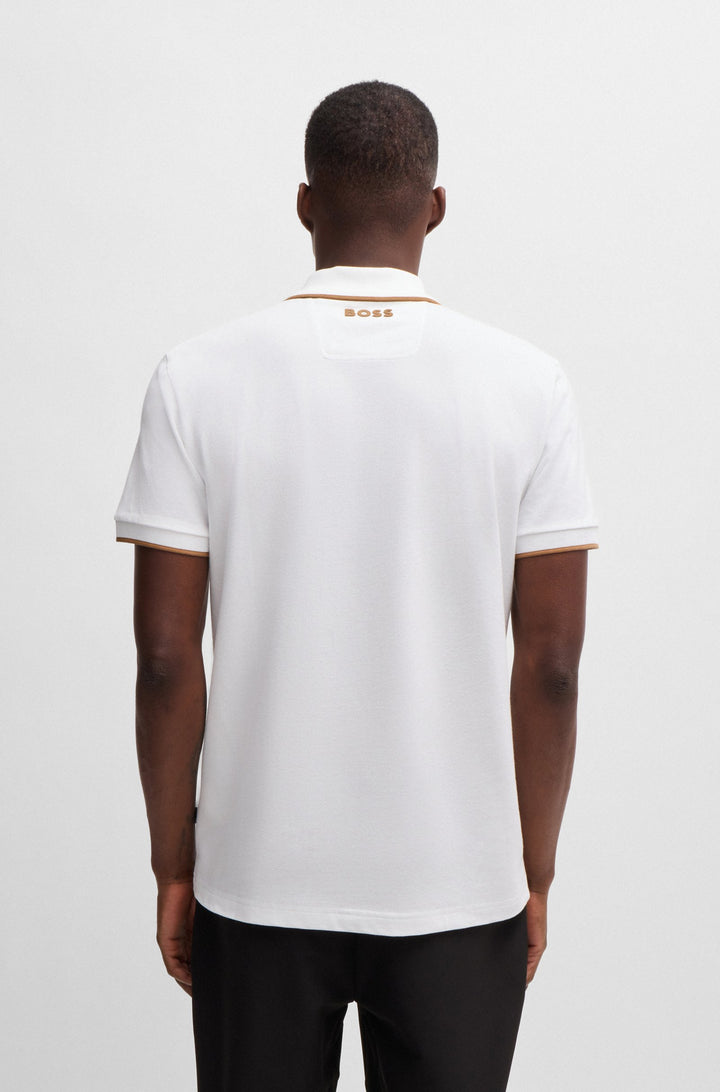 BOSS Polos Regular Fit in Cotton Mix - PARIQ THE OPEN 10263186 01-50530789- Concorde Fashion#color_white-100