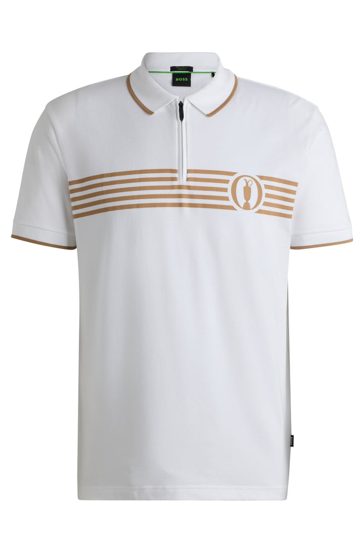 BOSS Polos Regular Fit in Cotton Mix - PARIQ THE OPEN 10263186 01-50530789- Concorde Fashion#color_white-100
