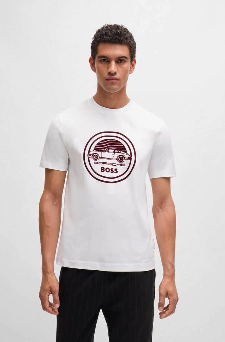 BOSS T-Shirts Regular Fit in Cotton - C-THOMPSON 400_PS 10263249 01-50522795- Concorde Fashion#color_white-100