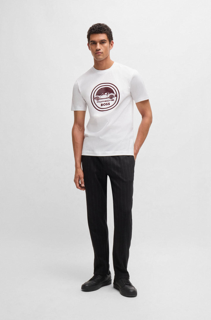 BOSS T-Shirts Regular Fit in Cotton - C-THOMPSON 400_PS 10263249 01-50522795- Concorde Fashion#color_white-100
