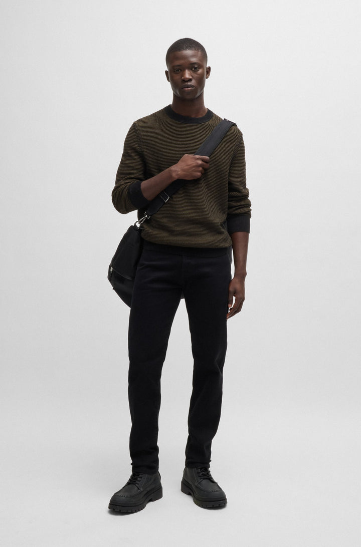 BOSS Sweaters Regular Fit in Cotton Mix - AMERCURY 10263266 01-50523575- Concorde Fashion#color_black-001