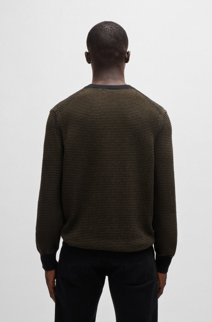 BOSS Sweaters Regular Fit in Cotton Mix - AMERCURY 10263266 01-50523575- Concorde Fashion#color_black-001