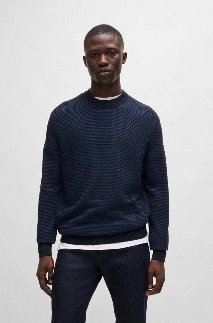 BOSS Sweaters Regular Fit in Cotton Mix - AMERCURY 10263266 01-50523575- Concorde Fashion#color_navy-404
