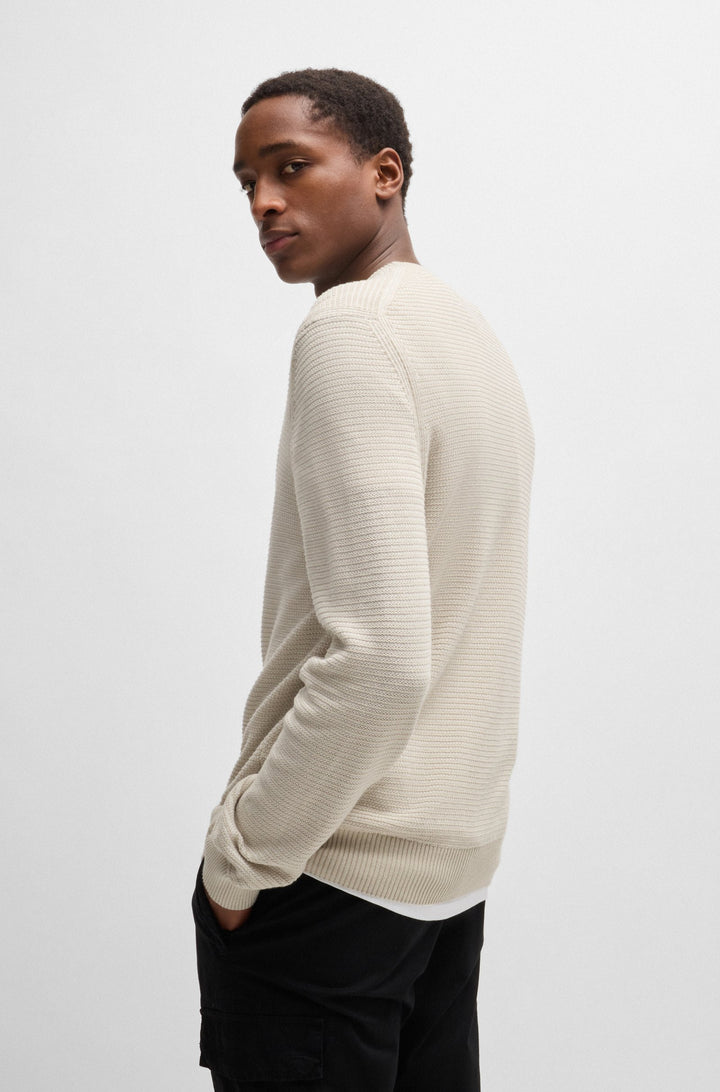 BOSS Sweaters Regular Fit in Cotton Mix - AMERCURY 10263266 01-50523575- Concorde Fashion#color_beige-271