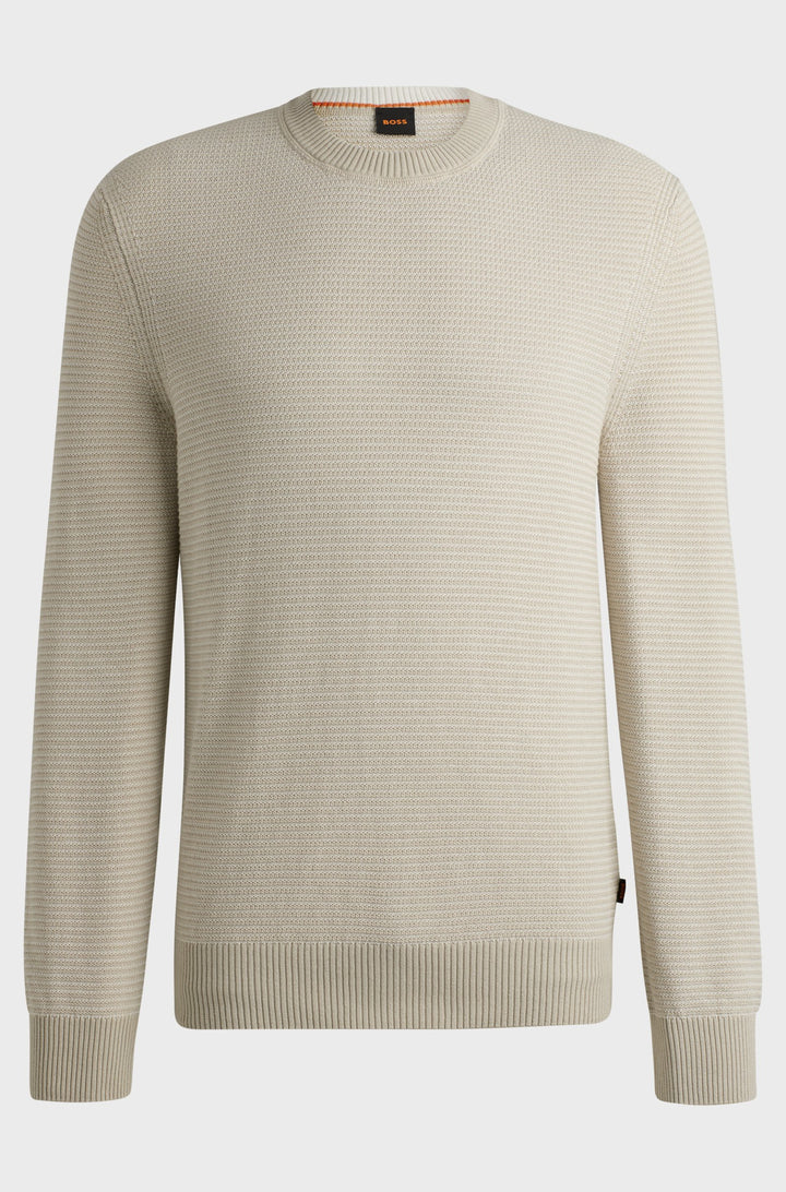 BOSS Sweaters Regular Fit in Cotton Mix - AMERCURY 10263266 01-50523575- Concorde Fashion#color_beige-271