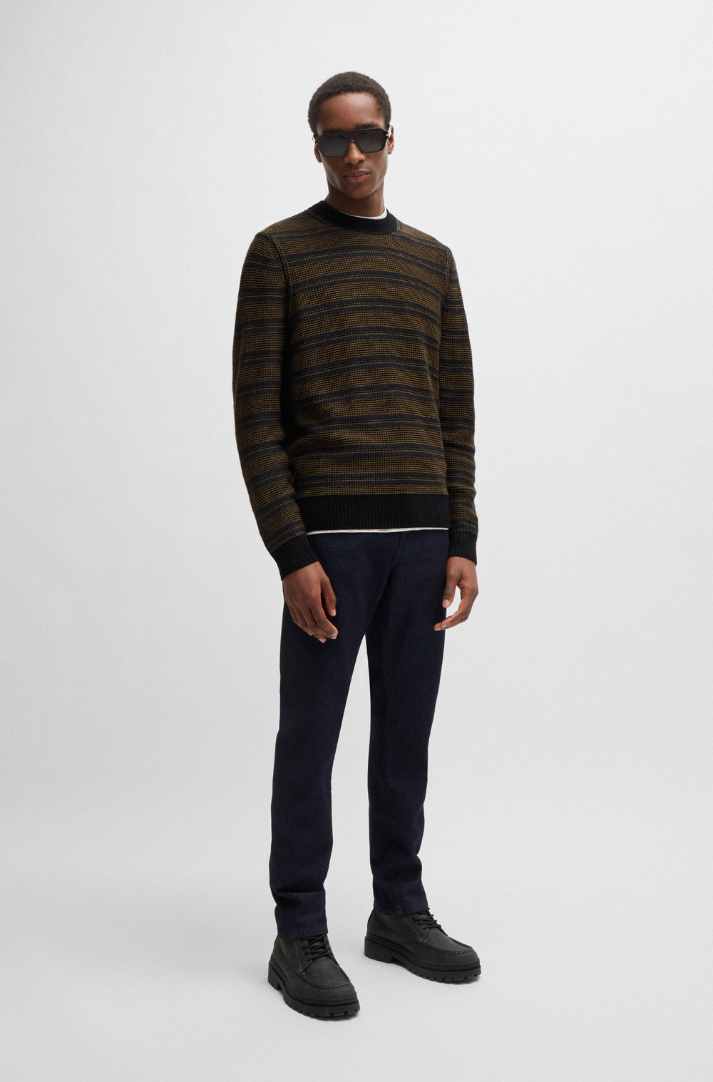 BOSS Sweaters Regular Fit in Wool Mix - AMODERO 10263269 01-50523539- Concorde Fashion#color_black-001