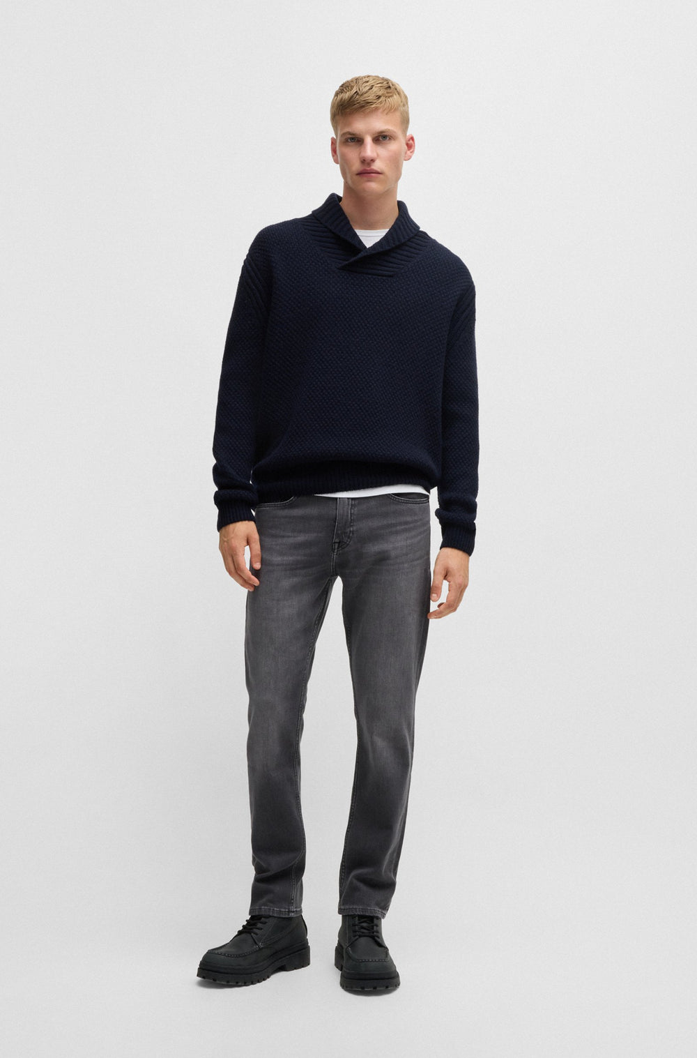 BOSS Sweaters Relaxed Fit in Wool Mix - AMADON 10263271 01-50523564- Concorde Fashion#color_navy-404
